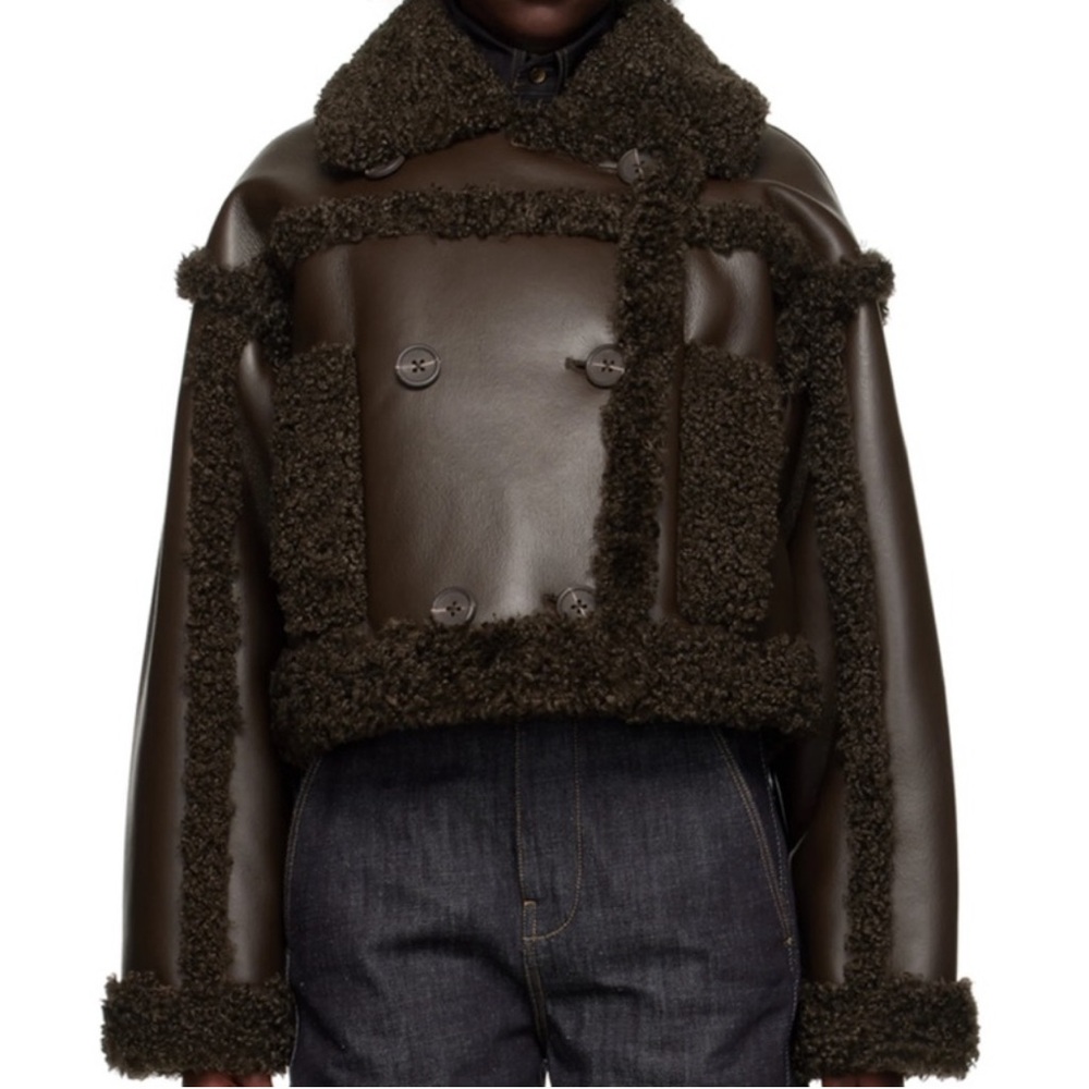 Stand Studio Dark Brown Shearling Jacket - image 1